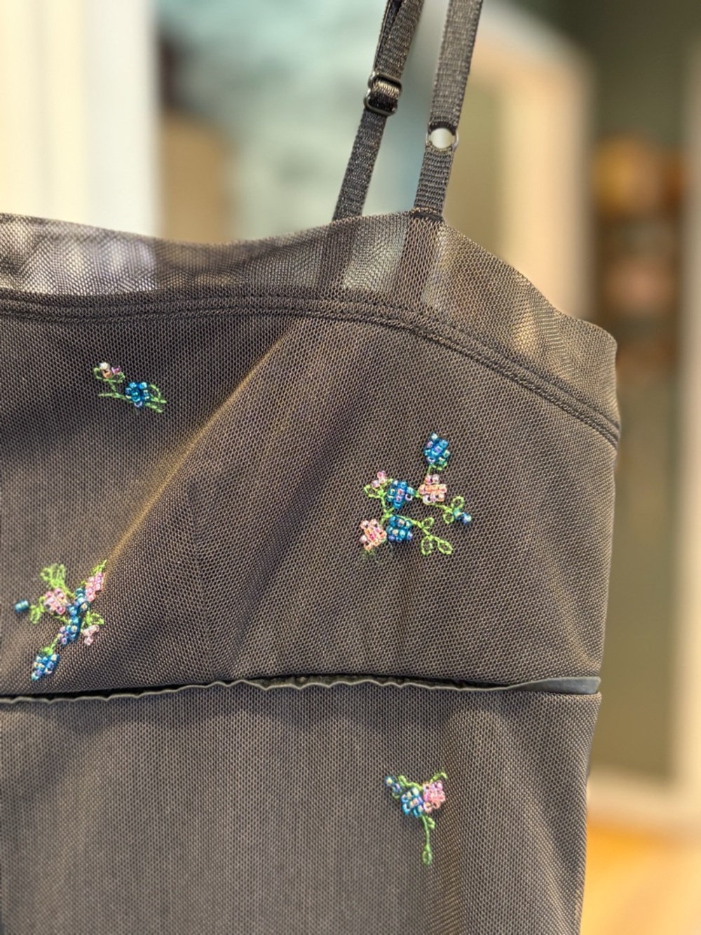 Black BCBG Maxazria vintage Floral-Embroidered Beaded Slip Dress - Women - Picture 4 of 11